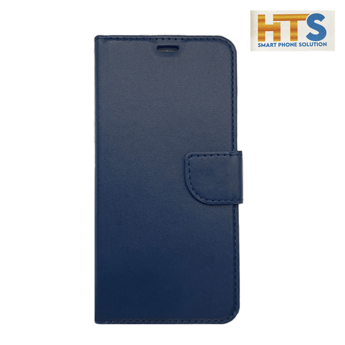 HTS Book Cover Stand Leather Wallet with Clip For Xiaomi Redmi 9C - Color-Blue